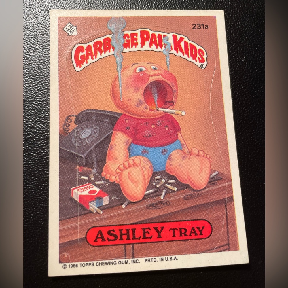 💨 Vintage Ashley Tray 1986 Garbage Pail Kids 231a Topps GPK 💨